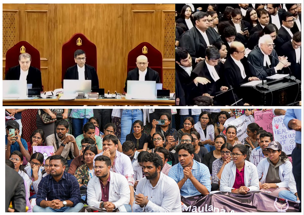 PTI images : Kolkata Rape Case: Supreme Court on August 22 asked the protesting doctors to first return to work